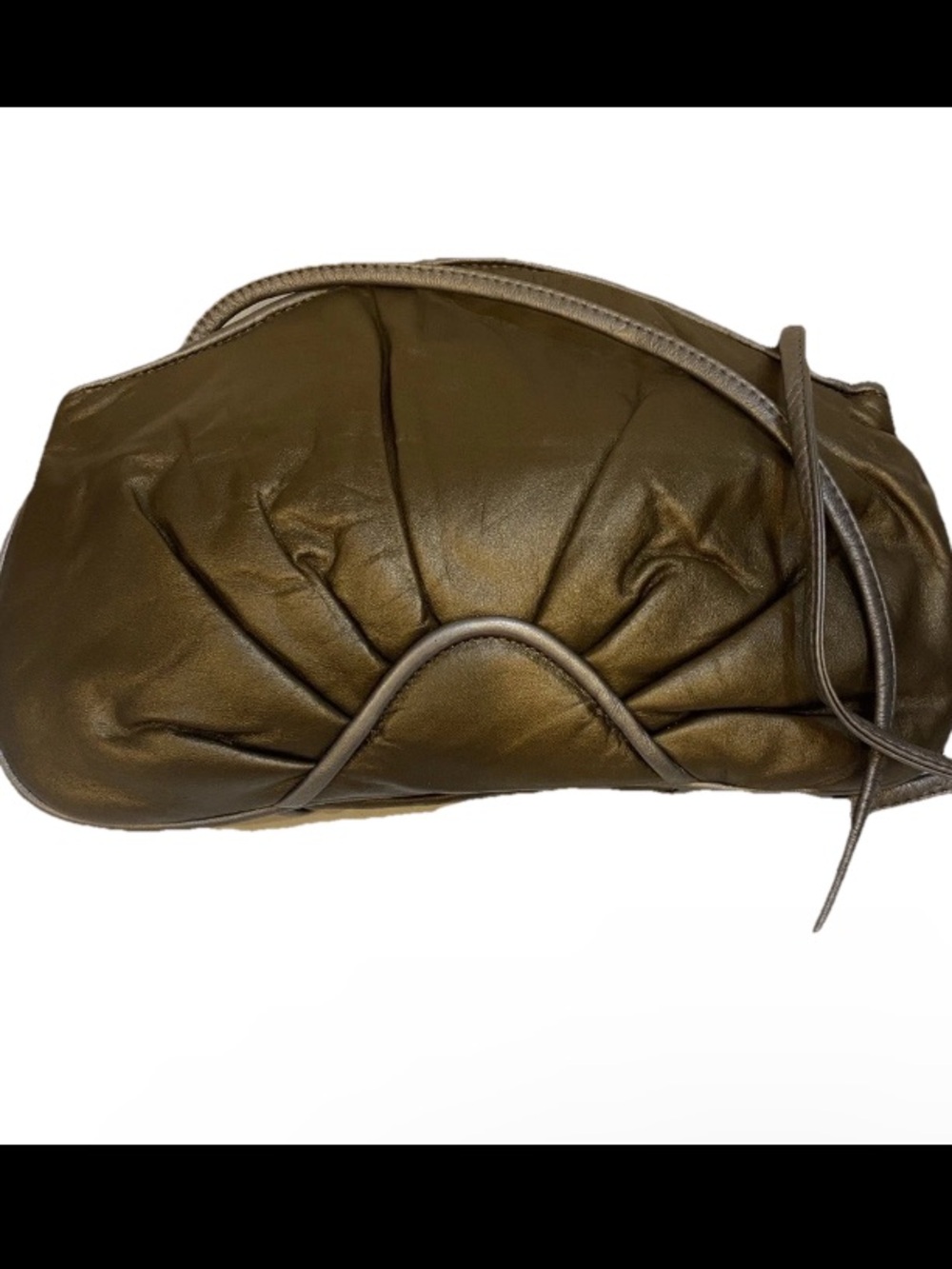 Park Avenue Int. VTG Genuine Leather Purse/Clutch/Shoulder Bag ,Green Metallic